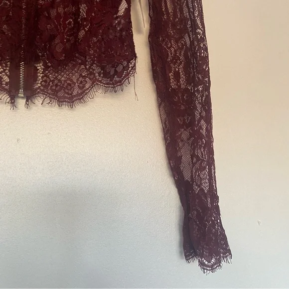 NEW Windsor lace plum crop top long sleeve - Picture 6 of 8